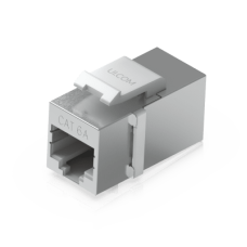 Keystone Coupler Cat6A Pass-Through para Cable Ethernet Preterminado, Instalación Snap-In en Patch Panel, Paquete con 12 Piezas