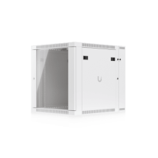 UACC Rack Cabinet 12U (600 x 703 mm) - Gabinete Cerrado para Montaje en Pared con Puerta Frontal de Vidrio Templado, Puerta Trasera Abatible (Swing-Out) y Paneles Laterales Removibles con Llave