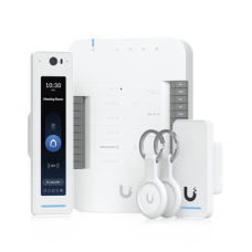 UniFi Access Kit de Inicio Gen2 Profesional para 1 puerta, (1) Lector NFC con pantalla táctil, audio 2 vías y cámara / (1) Lector NFC y de movimiento UA-G2 / Hub para conexiones para controlar una puerta con salida POE y energizar acc