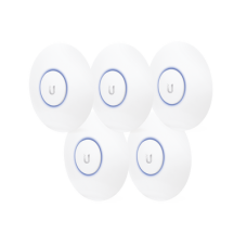 Paquete de 5 Access Point UniFi, doble banda 802.11ac, MIMO 2X2, soporta 100 clientes, hasta 867 Mbps, para interior, PoE 802.3af. Paquete de 5 Access Point UniFi, doble banda 802.11ac, MIMO 2X2, soporta 100 clientes, hasta 867 Mbps, para interior, PoE 802.3af.