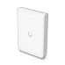 Access Point UniFi U6 In Wall/Montaje p/pared, WIFI 6 2.4 Y 5 Ghz, hasta 5.3 Gbps, 1 pto PoE In, 4 ptos secundarios (1 PoE Out)