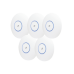  Paquete de 5 Access Point UniFi doble banda 802.11ac MIMO 3X3 para interior, PoE af/at, soporta 250 clientes, Hasta 1.3 Gbps