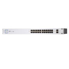 Switch PoE UniFi capa 2 Administrable de 26 puertos Gigabit (24 eth PoE y 2 SFP) 802.3 af/at / Pasivo 24V, 500 Watts, throughput de 38.69 Mpps Switch PoE UniFi capa 2 Administrable de 26 puertos Gigabit (24 eth PoE y 2 SFP) 802.3 af/at / Pasivo 24V, 500 Watts, throughput de 38.69 Mpps