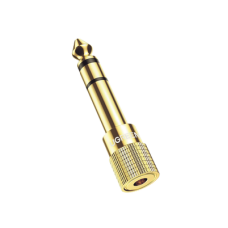 Adaptador (Convertidor) de Audio 3.5mm Hembra a 6.5mm Macho / Plug & Play / Superficie de Rosca Antideslizante / Calidad de sonido sin pérdidas Adaptador (Convertidor) de Audio 3.5mm Hembra a 6.5mm Macho / Plug & Play / Superficie de Rosca Antideslizante / Calidad de sonido sin pérdidas