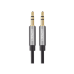 Cable Auxiliar 5 Metros / Conector 3.5mm a 3.5mm / Macho a Macho / Cubierta de TPE / Carcasa de Aluminio / Color Negro