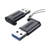Adaptador USB 3.1 Tipo C a USB-A 3.0 |Carga y Sincronización de Datos | Admite Corriente de 3A | Transferencia de hasta 5 Gbps | Amplia Compatibilidad | Chip VL160 | Caja de Aluminio | Color Negro.