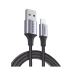 Cable USB-A a Lightning | 1 Metro (3.28 Pies) | Certificado MFi | Carga Rápida 5V/2.4 A | 480 Mbps | Conector C94 | Adecuado para iPhone, iPad y iPod | Protección Integrada | Caja de Aluminio | Nylon Trenzado | Color Negro