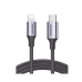 Cable USB-C a Lightning | 1 Metro (3.28 Pies) | Certificado MFi | Carga Rápida 60W | 480 Mbps | Conector C94 | Adecuado para iPhone, iPad y iPod | Protección Integrada | Caja de Aluminio | Nylon Trenzado | Color Negro