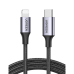 Cable USB-C a Lightning | 2 Metros (6.56 Pies) | Certificado MFi | Carga Rápida 60W | 480 Mbps | Conector C94 | Adecuado para iPhone, iPad y iPod | Protección Integrada | Caja de Aluminio | Nylon Trenzado | Color Negro