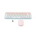 Paquete de Teclado y Mouse | 85 teclas en Español | Bluetooth y 2.4GHz |  Mouse Ambidiestro  | Sensor de DPI ajustable | Efectos de Iluminación del Teclado | Amplia compatibilidad | Color Rosa.