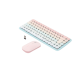 Paquete de Teclado y Mouse | 85 teclas en Español | Bluetooth y 2.4GHz |  Mouse Ambidiestro  | Sensor de DPI ajustable | Efectos de Iluminación del Teclado | Amplia compatibilidad | Color Rosa.