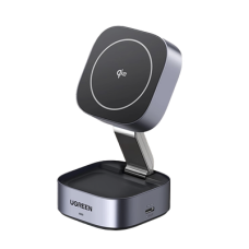 Cargador Inalámbrico 2 en 1 25W / Tecnología Magnética Qi 2 / 15W para Teléfono + 5W para Auriculares / Puerto USB-C 5W / Protecciones Múltiples / Cable USB-C Incluido