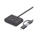 HUB USB-A y C 3.0 4 en 1 | Con Conector USB-C y USB-A | 4 Puertos USB-A 3.0 (5Gbps) | Cable de 25cm | Indicador Led | Ideal para Transferencia de Datos | Entrada Micro USB para alimentar equipos de mayor consumo.