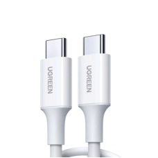 Cable USB-C a USB-C | 1 Metro | Carga Rápida de hasta 60W | Transferencia de datos de 480 Mbps | PD3.0 | QC 4.0/3.0/2.0 | FPC | AFC | Duradero y Flexible| Caja ABS | Cubierta de TPE | Color Blanco.