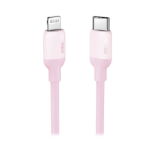 Cable USB-C a Lightning / Certificado MFi / 1 Metro / Adecuado para iPhone, iPad, iPod / Carga Rápida PD 20W /  Sincronización de Datos de hasta 480 Mbps / Goma de Silicona y  TPE. / Suave al Tacto / Color Pink
