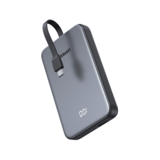 Power Bank 10000mAh con Cable Integrado 20W / Puerto USB-C PD3.0 PPS / Puerto USB-A SCP 22.5W / Batería Polímero Litio / Protecciones Múltiples / Indicador Digital / Material V-0