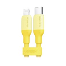 Cable USB-C a Lightning / Certificado MFi / 1 Metro / Adecuado para iPhone, iPad, iPod / Carga Rápida PD 20W /  Sincronización de Datos de hasta 480 Mbps / Goma de Silicona y  TPE. / Suave al Tacto / Color Yellow