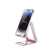 Soporte para Teléfono Celular de Aluminio / Angulo Ajustable / Amplia Compatibilidad con dispositivos de 4.7'' a 7.9'' / Antideslizante / Antiarañazos / Plegable / Color Rosa