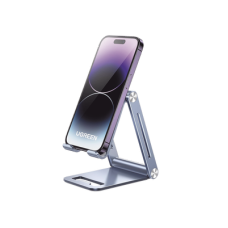 Soporte para Teléfono Celular de Aluminio / Angulo Ajustable / Amplia Compatibilidad con dispositivos de 4.7'' a 7.9'' / Antideslizante / Antiarañazos / Plegable / Color Azul