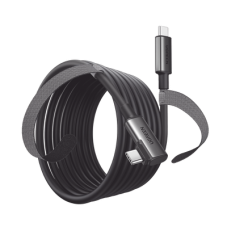 Cable USB-C a USB-C (Cable Link) | 5 metros (16 pies) |  Transferencia de Alta Velocidad | Carga Rápida | Un Extremo Angulado | Caja de Aluminio | Nylon Trenzado.