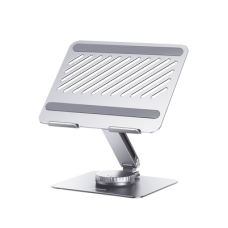 Soporte Giratorio de Aluminio para Laptop | Giratorio 360° | Función de Bloqueo | Soporta Laptops de 10 a 17.3''| Capacidad de Carga 5Kg | Excelente Estabilidad | Diseño Ergonómico | Altura y Angulo Ajustable | Plegable y Port&amp