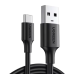Cable USB-A a USB-C | 2 Metros | Carga y Sincronización de Datos | Carga Rápida 60W | Datos 5 Gbps | QC 3.0/2.0 | FPC | AFC | Protección Integrada | Duradero y Flexible| Caja ABS | Cubierta de TPE | Color Negro.