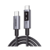 Cable USB-C a USB-C | 1 Metro | Carga Rápida de hasta 100W | Transferencia de datos 480 Mbps | PD3.0 | QC4.0/3.0/2.0 | FPC | AFC | Protección Integrada| Caja de Aluminio | Nylon Trenzado | Amplia Compatibilidad | Color Negro.