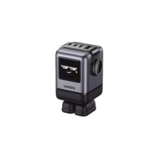 Cargador RobotGaN de 100W Serie UNO | 4 Puertos de Carga Rápida | 3 USB-C | 1 USB-A | PD 3.0 | QC 4.0 | Carga Inteligente | Tecnología GaN II | Zapato Magnético Extraíble | Carcasa Ignífuga | Pantalla LED