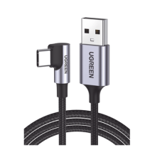 Cable USB-A a USB-C | 1 Metro | Conector con Ángulo Recto de 90° | Carga Rápida de hasta 60W | 480 Mbps | PD3.0 | QC4.0/3.0/2.0 | FPC | AFC | Protección Integrada| Caja de Aluminio | Nylon Trenzado | Color Negro Cable USB-A a USB-C | 1 Metro | Conector con Ángulo Recto de 90° | Carga Rápida de hasta 60W | 480 Mbps | PD3.0 | QC4.0/3.0/2.0 | FPC | AFC | Protección Integrada| Caja de Aluminio | Nylon Trenzado | Color Negro