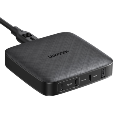 Cargador de escritorio de 100W / 4 Puertos de Carga Rápida / 4 USB-C / 2 USB-A / Tecnología GaN II +SIC / Power Delivery 3.0 / Quick Charge 4.0 / Chip Confiable y Carga Inteligente / Optimiza la Experiencia de Carga