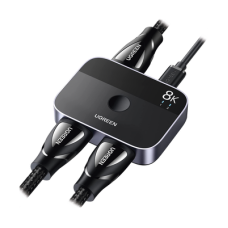 Conmutador HDMI 2.1 8K @60Hz | HDMI Splitter 2 Entradas a 1 Salida | Soporta 4K @120Hz 1080P @240Hz 3D | HDR Dolby | Alta Velocidad 48Gbps | Formatos de Audio LPCM/DTS/DSD, 2,0/2,1/5,1/7,1 canales.