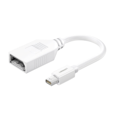 Cable Mini DP Macho a DP Hembra | Thunderbolt 2 | Version DP 1.2 | Soporta 4K*2K | Cable de 15 cm (5.91 Pulgadas) | Color Blanco.