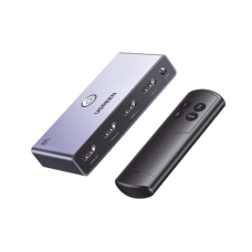 Switch (Splitter) 8K HDMI 2.1 / 3 Entradas 1 Salida / Incluye Control Remoto / Soporta 8K@60Hz 4K@120Hz 4K@60Hz 3D / HDR / HDCP 2.3 / Carcasa de Aluminio.