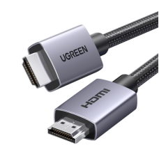 Cable HDMI 2.0 de Nylon Trenzado | 1 m | 4K@60Hz | ARC | Dolby ATMOS | True HD | DTS HD | HDR | 3D Inversivo  | 3 modos de Visualización | 3 Capas de Protección + 4 de Blindaje | Niquelado | Carcasa de Aluminio.