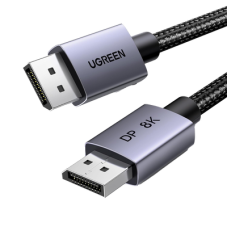 Cable DisplayPort 1.4 | 3 Metros (9.84 Pies) | Resolución 8K@60Hz | Blindaje Interno Múltiple | 3D/HDR+/HDCP | 32.4 Gbps | FreeSync G-Sync | Certificado VESA | Núcleo de Cobre Estañado | Malla de Nylon | Carcasa de Aluminio