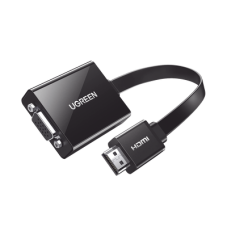 Adaptador HDMI a VGA / Resolución 1080P / Audio 3.5mm / Con Puerto Micro USB para Alimentación / Plug & Play / No Requiere Controlador / ABS / Flexible y Duradero