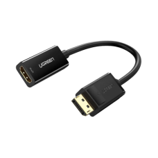 Convertidor DisplayPort a HDMI 4K| 3D | HDR | Blindaje Interno | Botón Liberador | Carcasa de ABS | Plug & Play | CE, FCC, RoHS | Cable de 25 cm (9.84 Pulgadas).