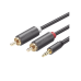 Cable Adaptador de 3.5mm Macho a 2 RCA Macho / 3 Metros (9.84 Pies) / Color Gris / Blindaje Múltiple / ABS / Alta Calidad