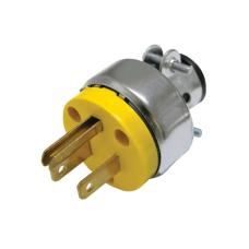 Clavija Blindada con Abrazadera Aterrizada / 15 A 125 V / 50/60 Hz / ABS/ Metal / Color Amarillo. Clavija Blindada con Abrazadera Aterrizada / 15 A 125 V / 50/60 Hz / ABS/ Metal / Color Amarillo.