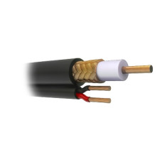 Bobina de 305 Metros (1000 Pies) de Cable Coaxial RG59 Siamés, Malla de Cobre, Hecho en México, Optimizado para HD. Aplicación para Intemperie. (Forro Grabado con la Marca SYSCOM)