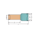 Terminal de Crimpado / Hembra 1.5 mm² AWG 16 / Camisa Plástica / Estanco al Gas / Negro / Cobre Electrolítico / Zincado Galvanizado