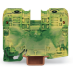 Borna de Tierra, 2 Conductores 35 mm², POWER CAGE CLAMP, Poliamida PA66, Montaje Carril DIN 35x15, Verde-Amarillo, Aplicaciones Ferroviarias y Marinas
