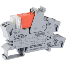 Módulo Relé / 12V DC / 8A / 2 Inversores / LED Rojo / Push-in CAGE CLAMP® / Montaje Carril DIN / IP20 / Gris