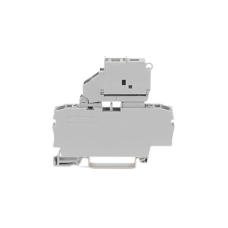 Borna Portafusibles, 2 Conductores, Portafusible Basculante, Placa Final, Fusible Tipo G 5 x 20 mm, Sin Indicación de Defecto, Carril DIN 35 x 15 y 35 x 7,5, 2,5 mm², Push-in CAGE CLAMP®, 6,3 A, 250 V, Gris