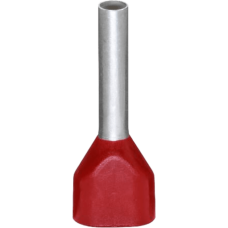 Terminal Twin / Hembra 2 x 1 mm² / AWG 2 x 18 / Aislado Rojo / Longitud 12 mm / Crimpado Hermético