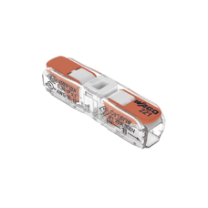 Conector de Instalación en Línea / CAGE CLAMP® con Palancas / 2 Polos / 4 mm² Máx. (12 AWG) / Transparente / 600V UL / 32A / IP20 / T85 85°C