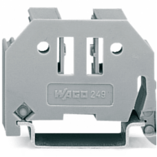 Tope de Cierre para Carril DIN / Sin Tornillos / Ancho 10 mm / Material Poliamida PA 66 / Montaje Encajable / Compatible 35x15 y 35x7.5 mm / Color Gris