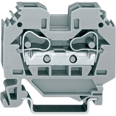 Borna de Paso Serie 284, CAGE CLAMP®, 2 Conductores 10 mm², Carril DIN 35x15/35x7.5, Gris, 57A 800V, IP20, Lateral