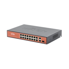 Switch PoE (802.3af/at/bt) / No administrable de largo alcance / Hasta 250m / 16 x 10/100Mbps (PoE) + 2 x 100/1000Mbps + 1 x SFP / 200 W Switch PoE (802.3af/at/bt) / No administrable de largo alcance / Hasta 250m / 16 x 10/100Mbps (PoE) + 2 x 100/1000Mbps + 1 x SFP / 200 W