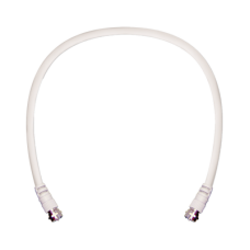 Jumper Coaxial con Cable Tipo RG-6 en Color Blanco de 60.96 Centímetros (24 Pulgadas) de Longitud y Conectores F Macho en Ambos Extremos. 75 Ohm de Impedancia.